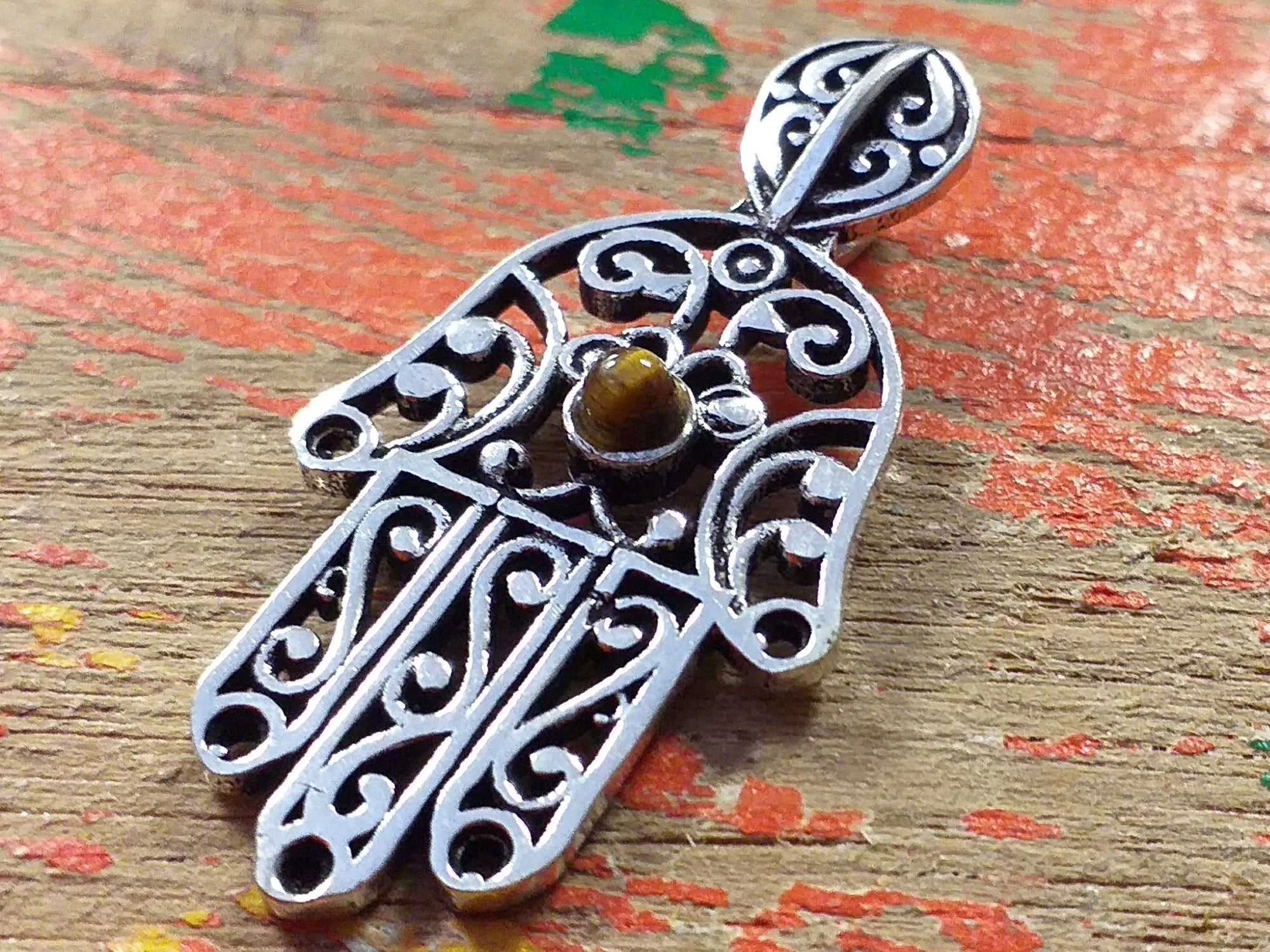 Hamsa Stone Pendant