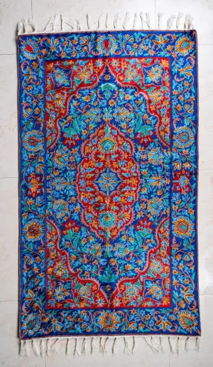 Hand Aari Embroidered chain stitch rug 3ft x 5ft (91cm x 152.4 cm)