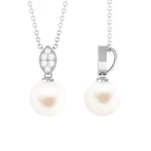 Handpicked Freshwater Pearl Pendant with Diamond