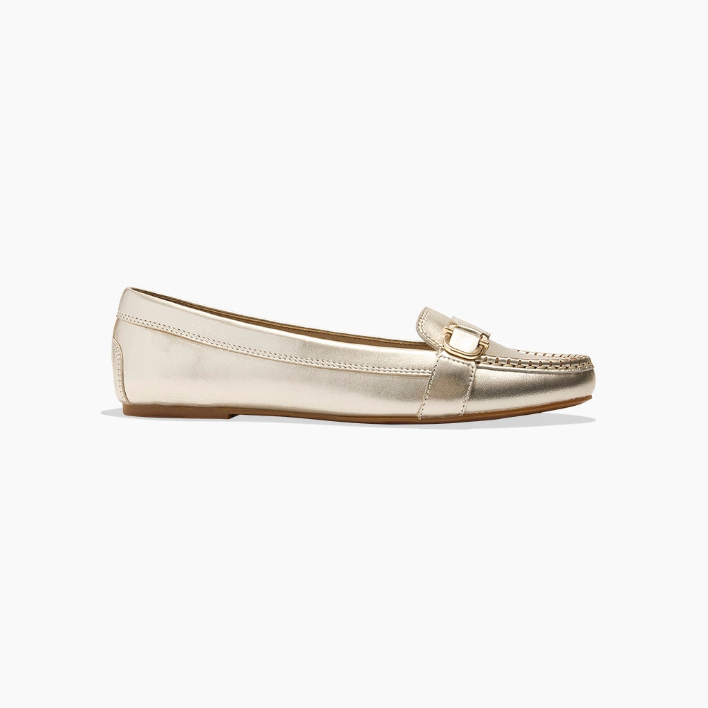 hypoallergenic Tree Lane Hanover Leather Hardware Flat Moccasin