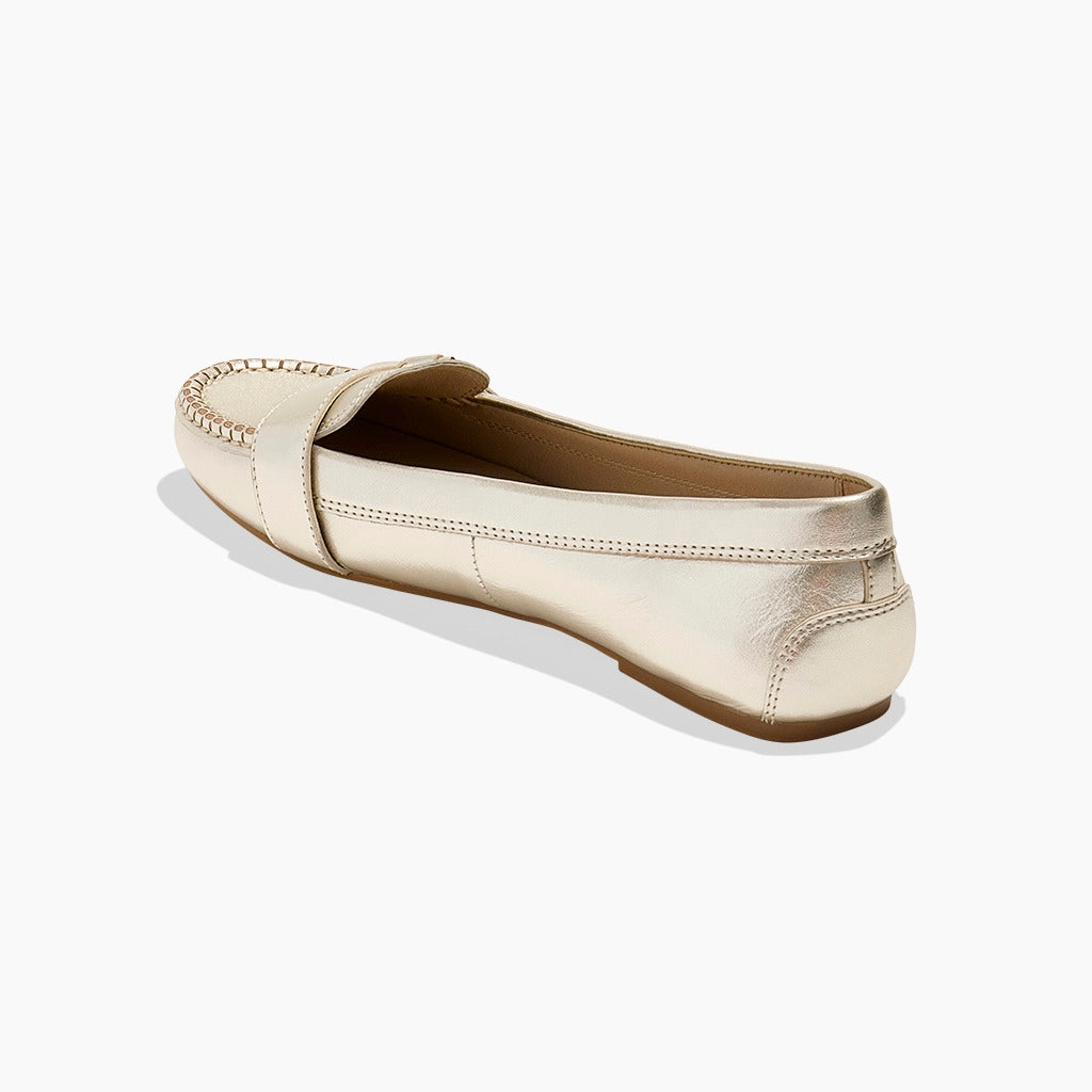 Easy Slip Hanover Leather Hardware Flat Moccasin