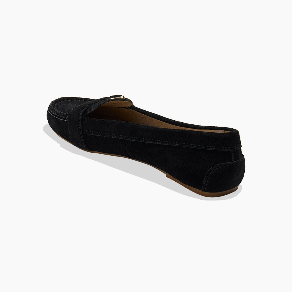 Garden Path Hanover Suede Hardware Flat Moccasin