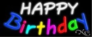 Happy Birthday Handcrafted Real GlassTube Neon Sign