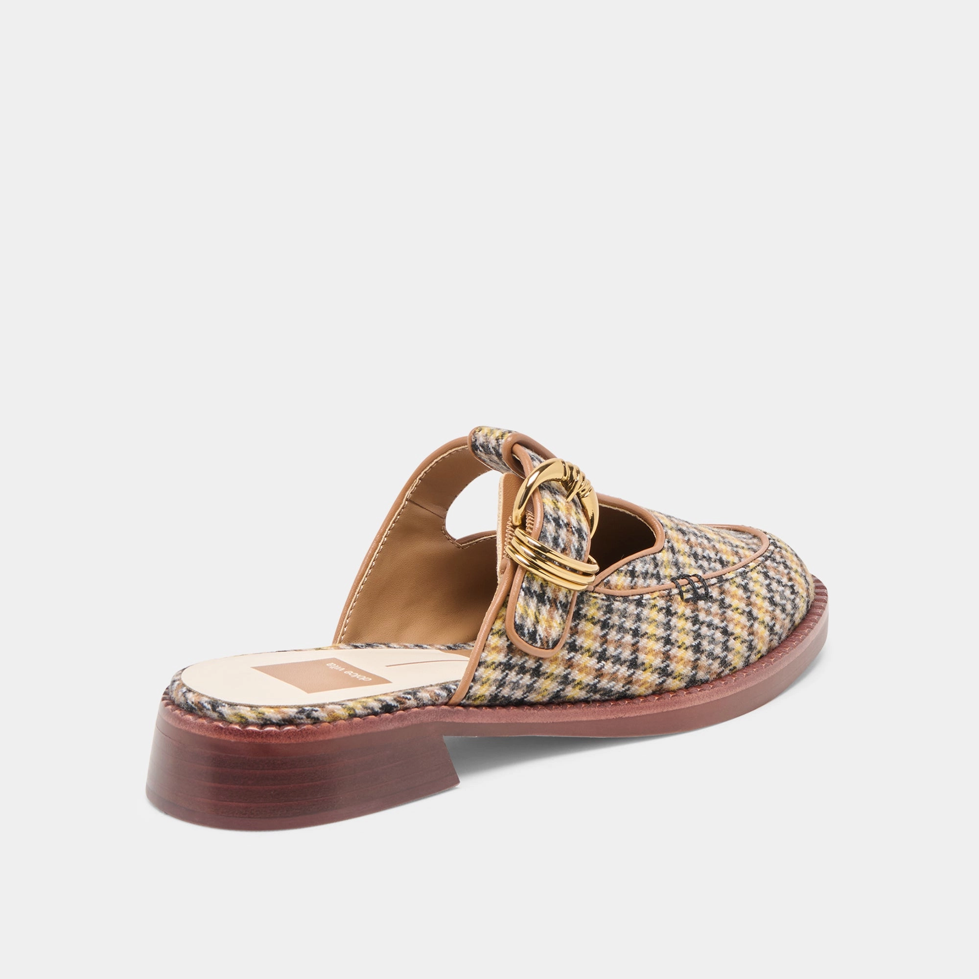 HARLAH FLATS YELLOW PLAID TWEED Heat resistant