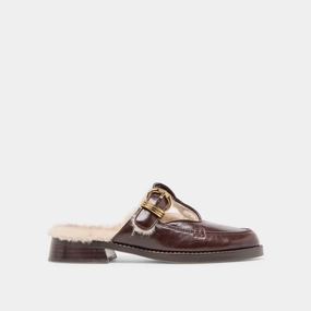 HARLAH PLUSH FLATS CHOCOLATE LEATHER Health Mood Comfort footbed