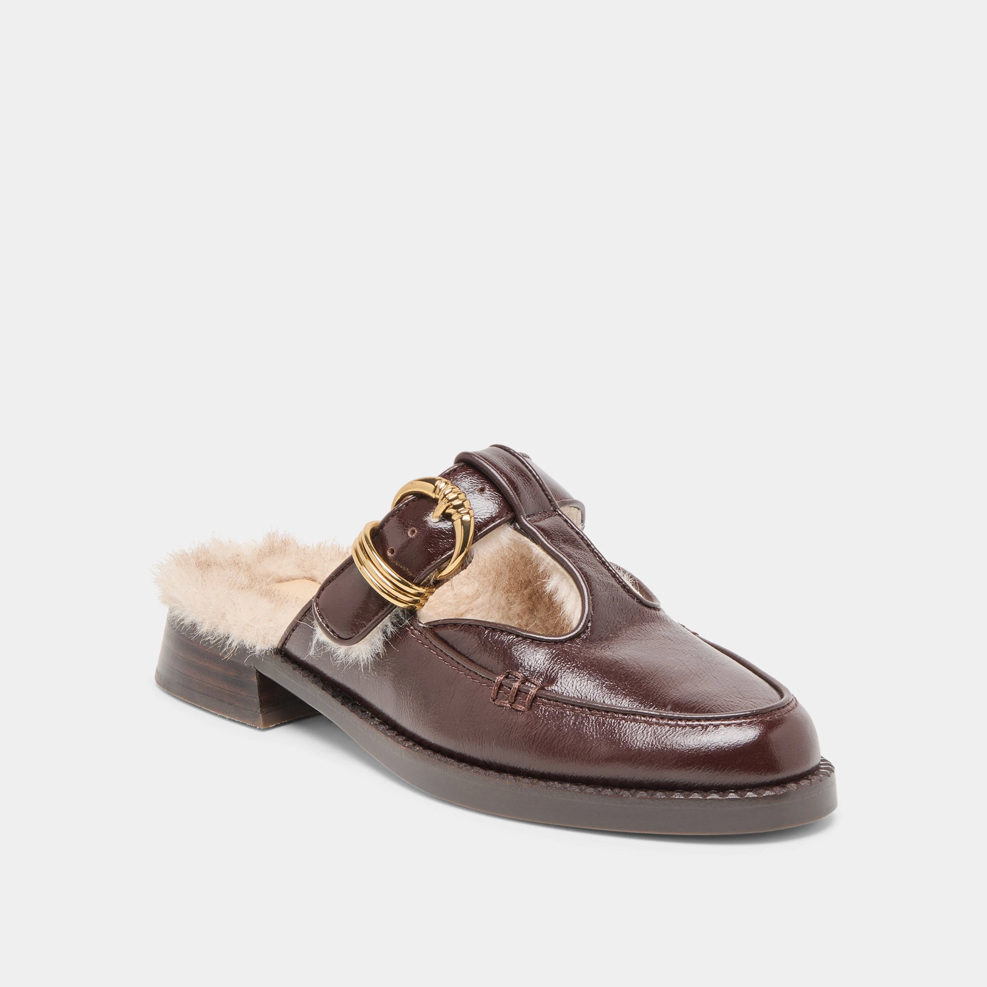 HARLAH PLUSH FLATS CHOCOLATE LEATHER Fashionable Look