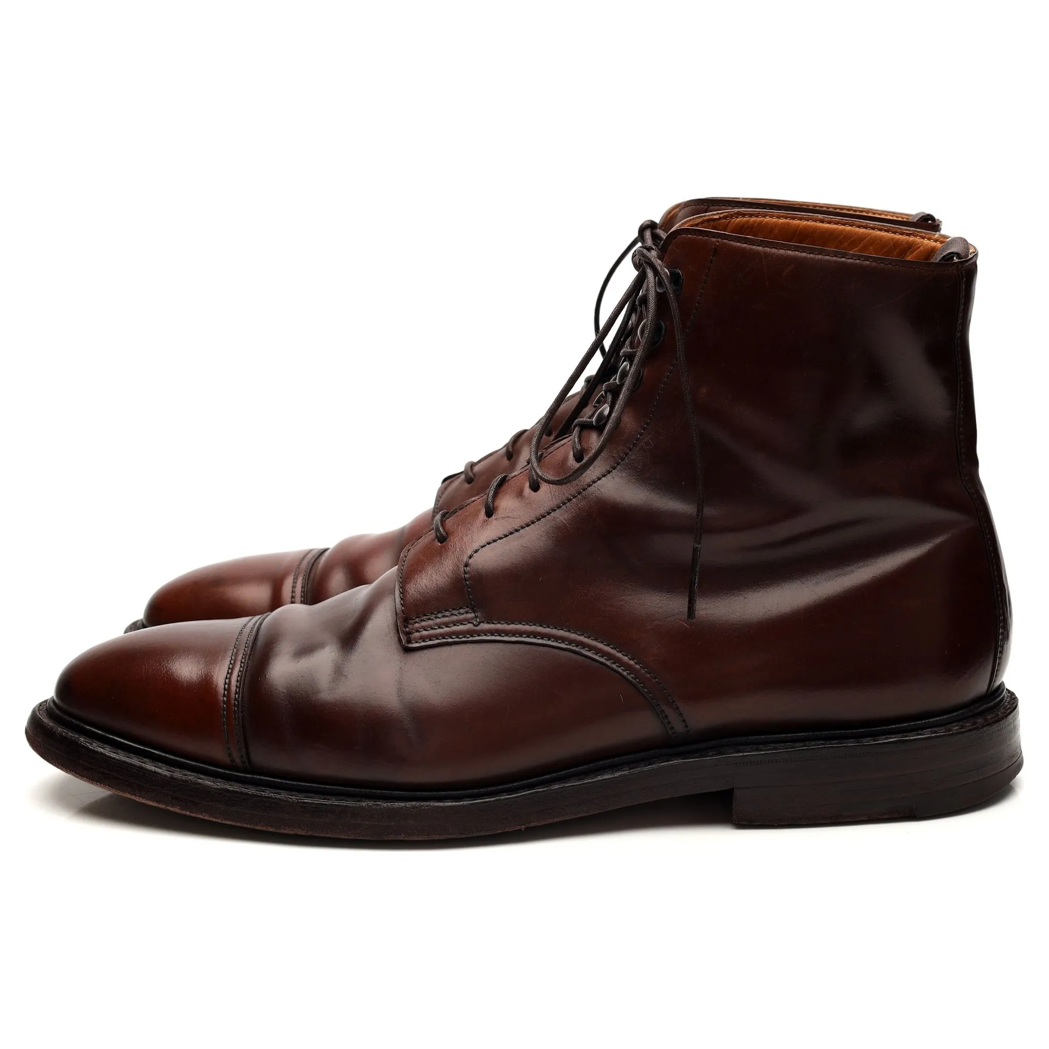 'Harlech' Dark Brown Cordovan Leather Boots UK 8 E