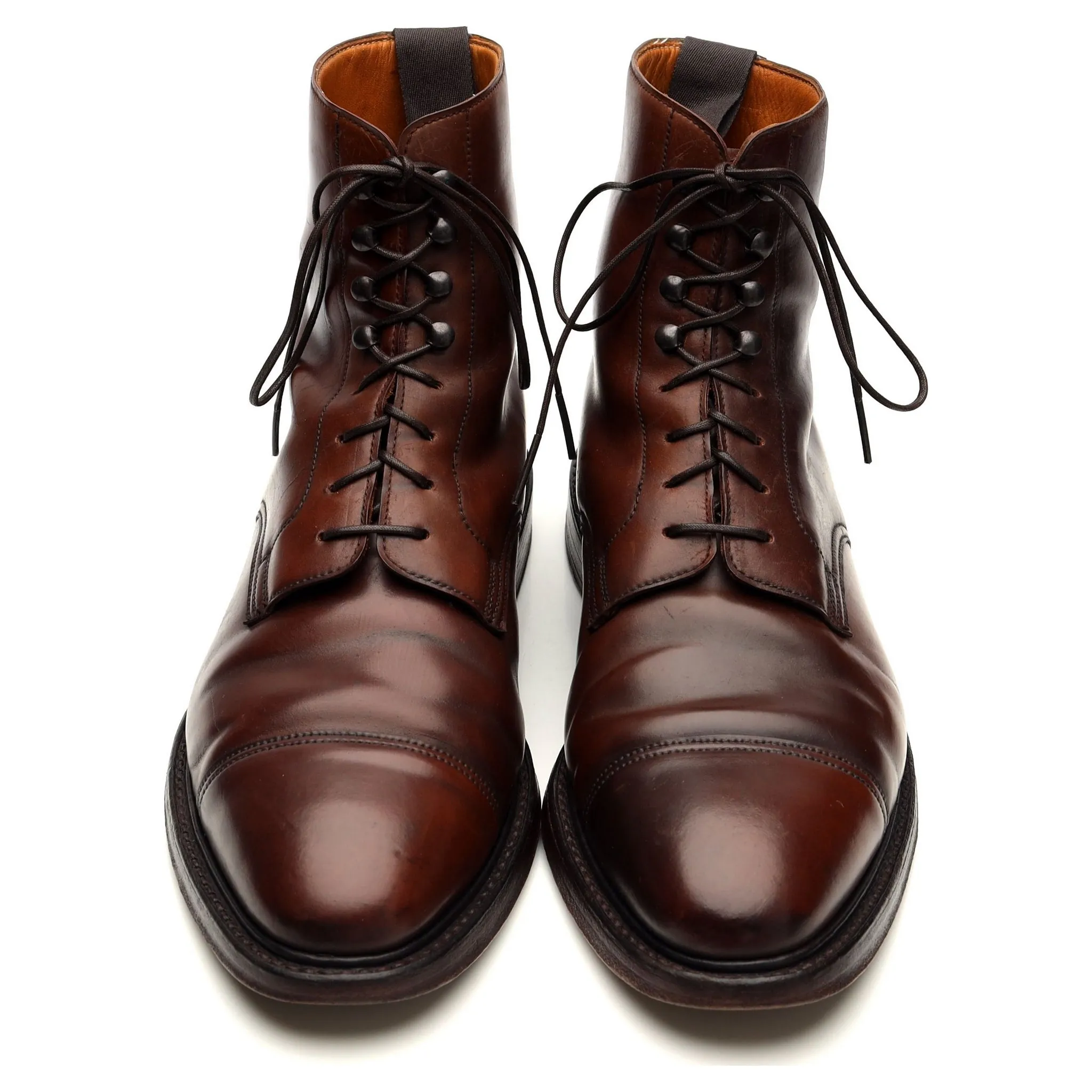 'Harlech' Dark Brown Cordovan Leather Boots UK 8 E