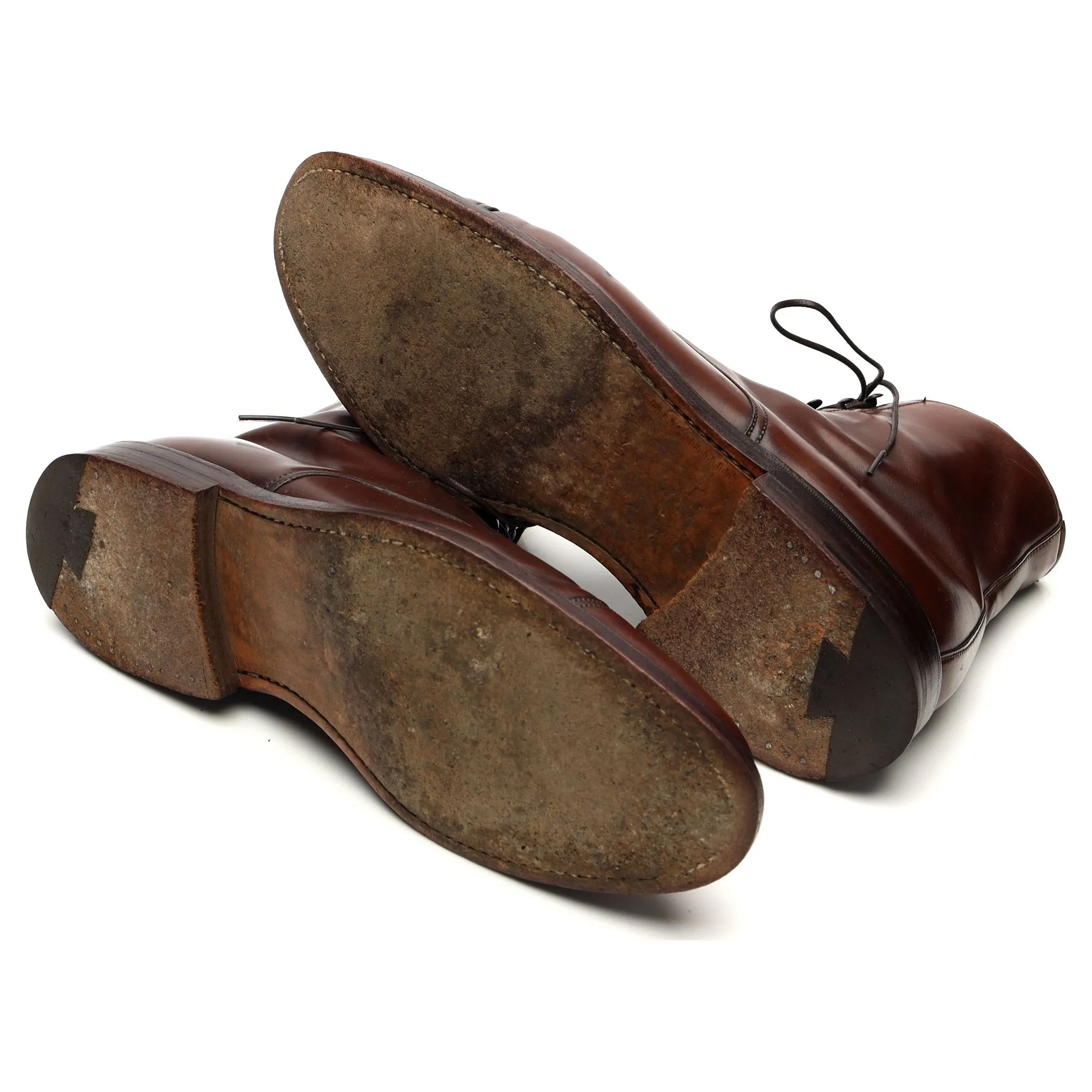 'Harlech' Dark Brown Cordovan Leather Boots UK 8 E