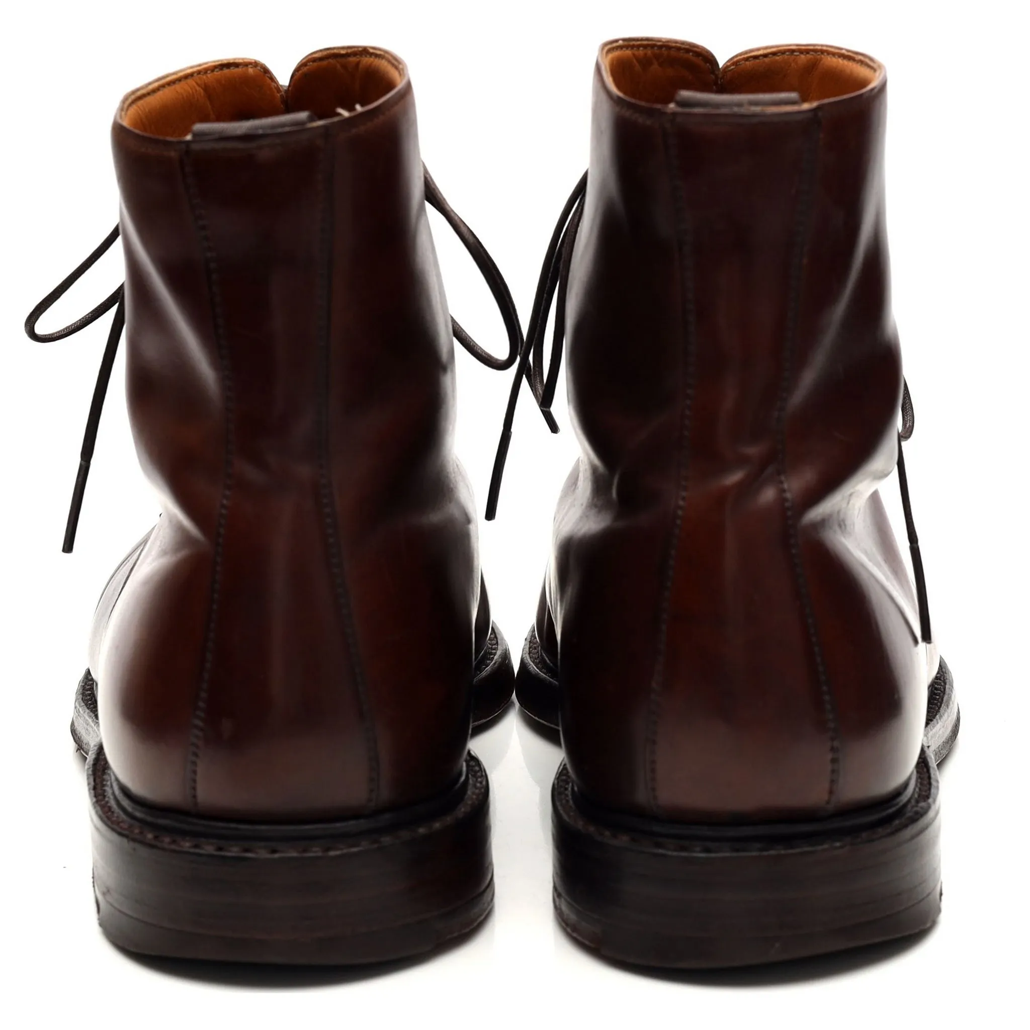 'Harlech' Dark Brown Cordovan Leather Boots UK 8 E