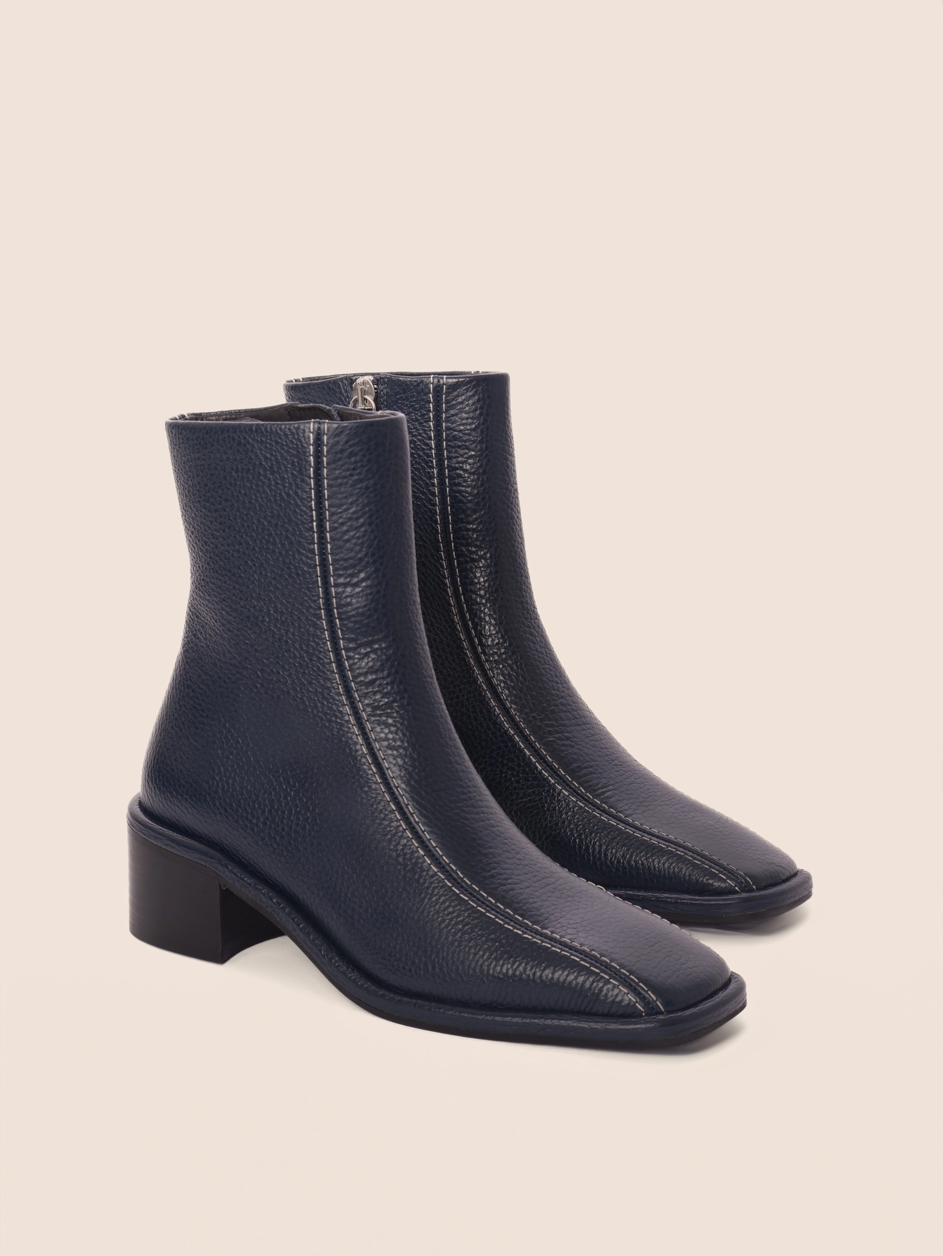 Sevilla Navy Boot Side Zip Tough