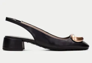 Hispanitas black leather slingback shoes