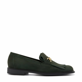 warm - weather shoes Rugby Vend?me Lave dark green suede loafers