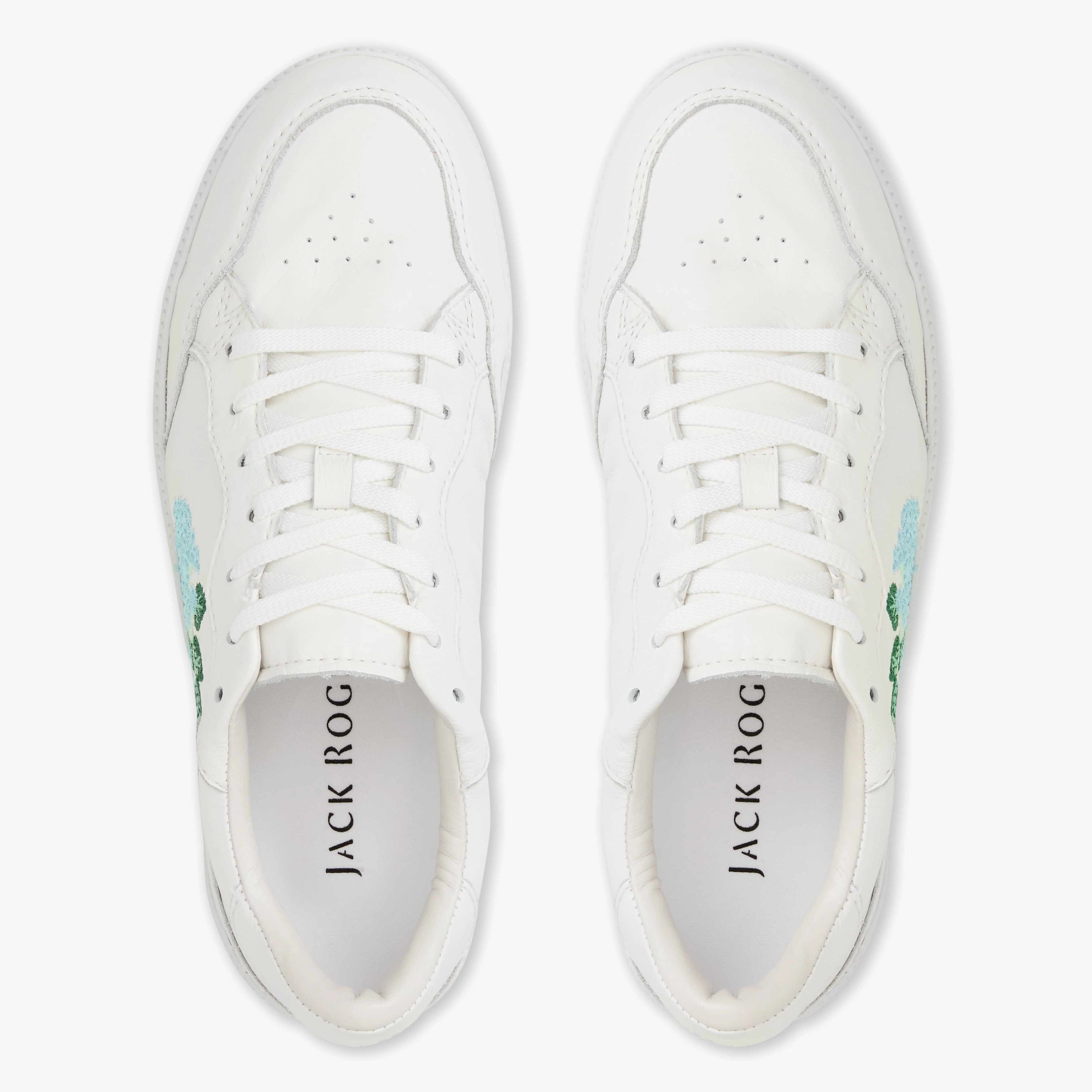 River Glow Work Ready Hydrangea Embroidered Leather Low Top Sneaker