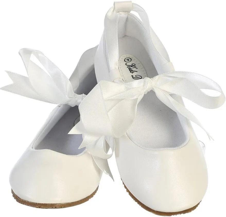 iGirlDress Dazzling Ballerina Flats Shoes with Satin Ribbon Ties