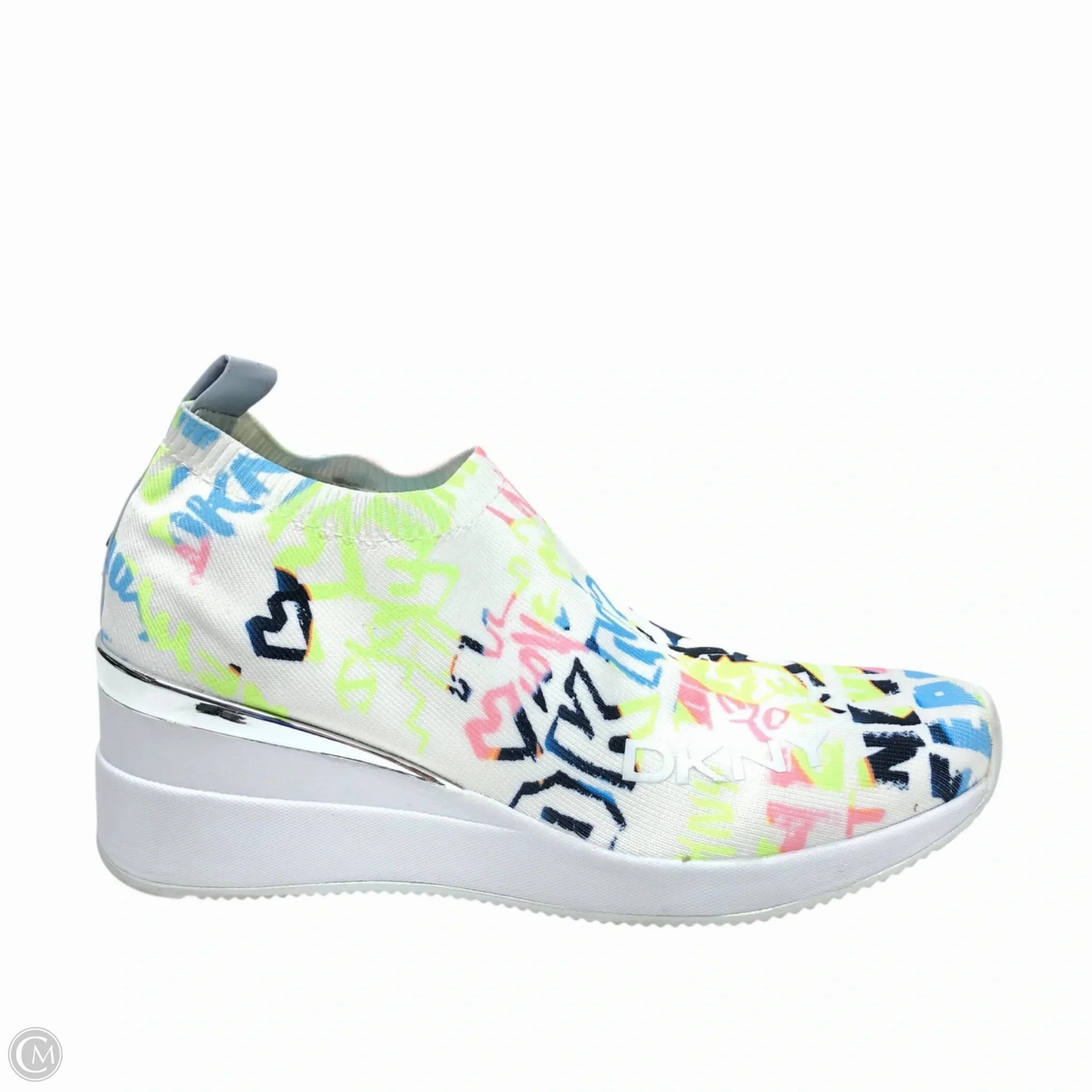 Casual Footwear Shoes Sneakers By Dkny In Green & White, Size: 9