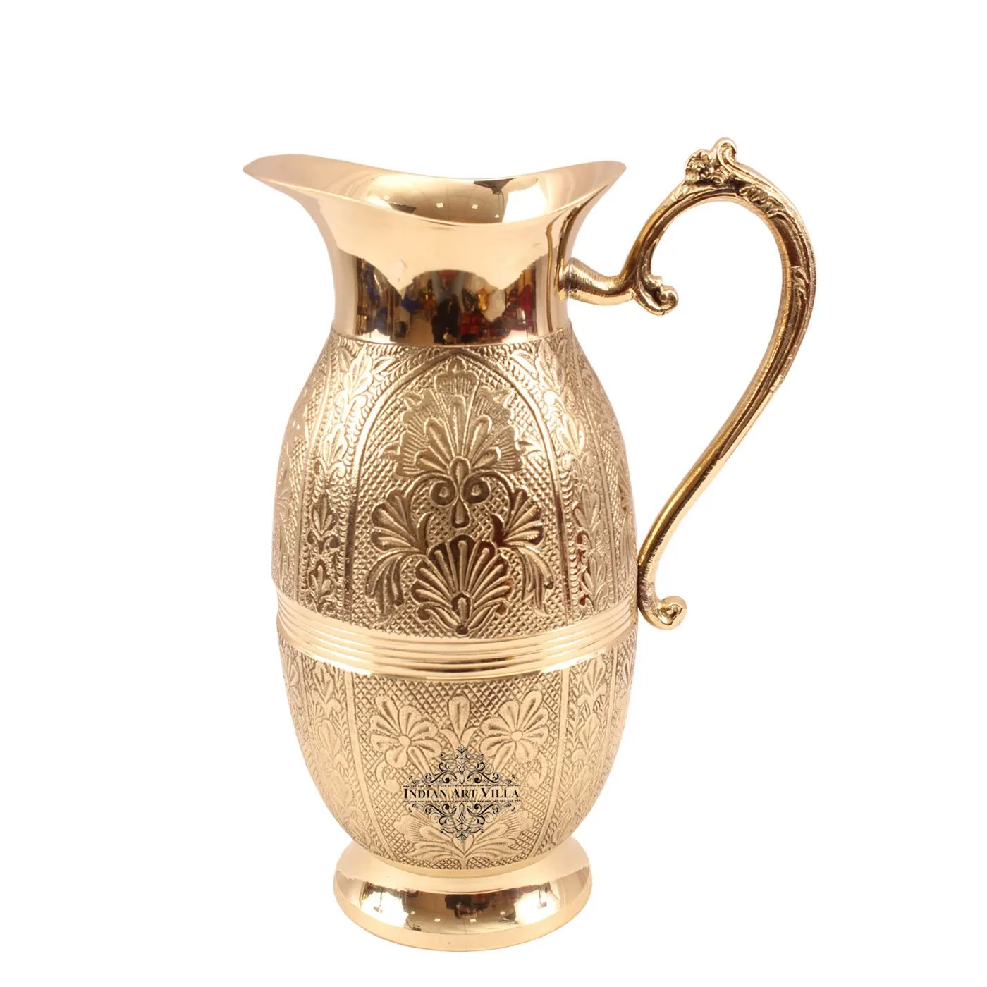 Indian Art Villa Pure Brass Handmade Shahi Design Jug Pitcher 1300 ML