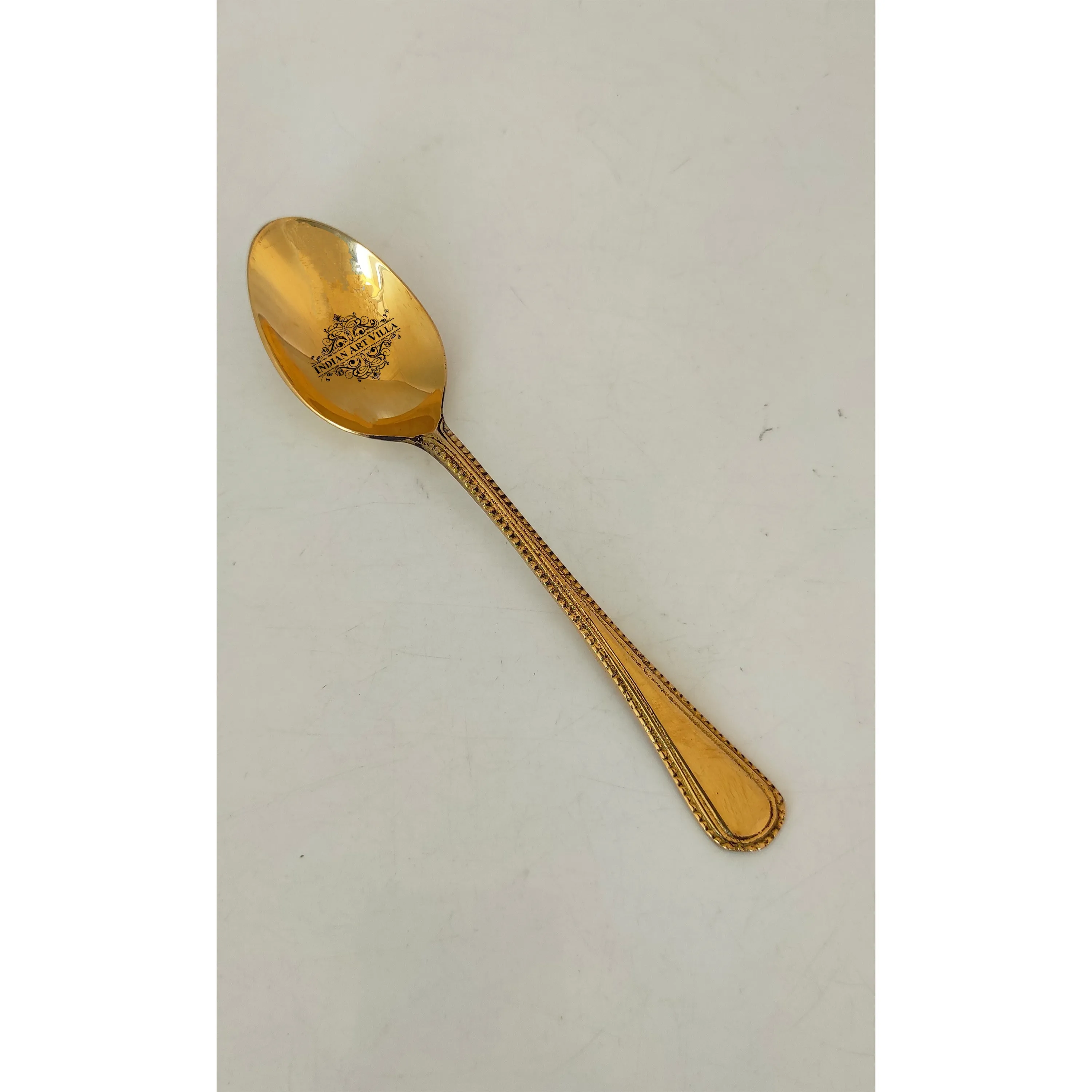 IndianArtVilla Brass Bedding Spoon, Serveware, Tableware, Dinnerware, Lenght 15.75 cm, Gold