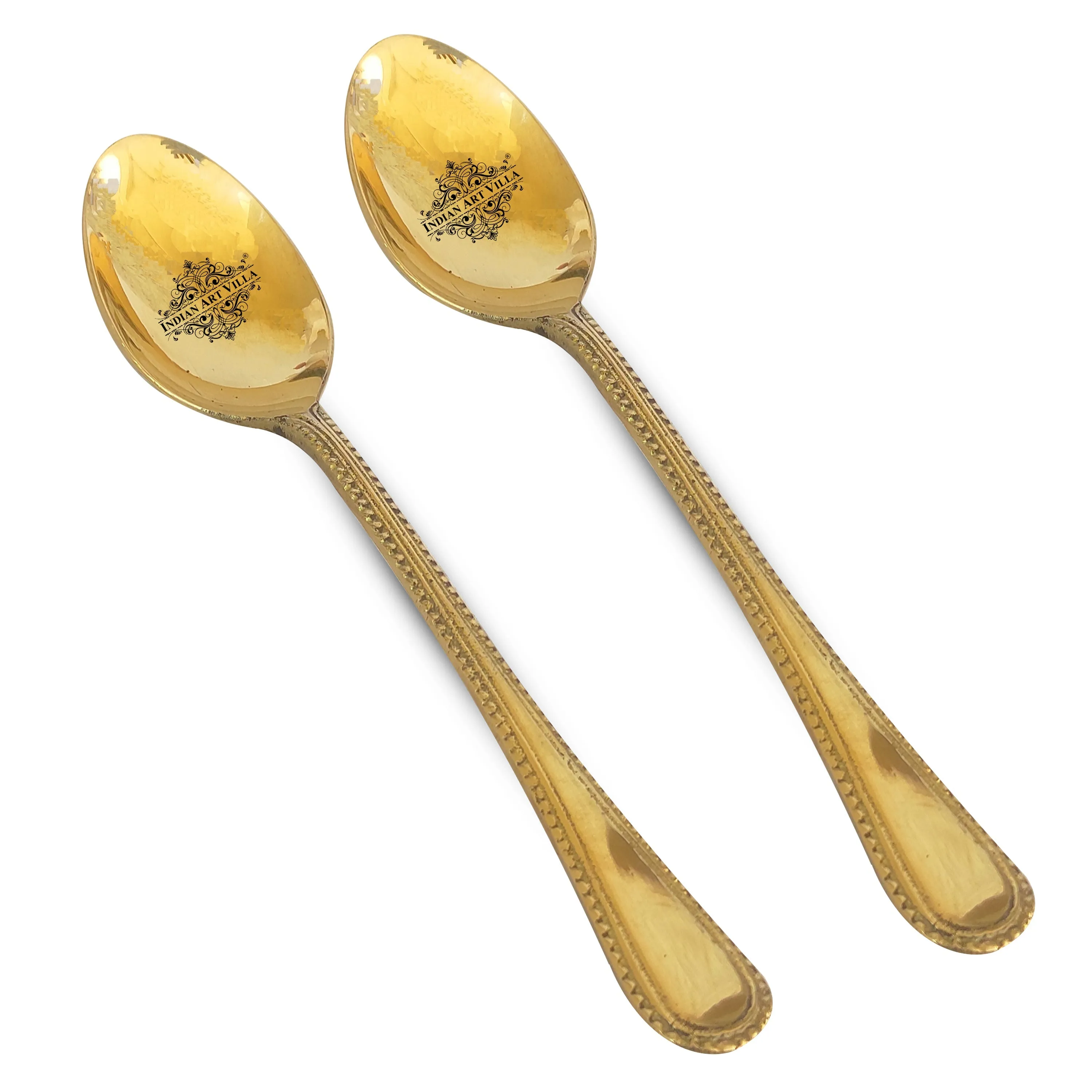 IndianArtVilla Brass Bedding Spoon, Serveware, Tableware, Dinnerware, Lenght 15.75 cm, Gold