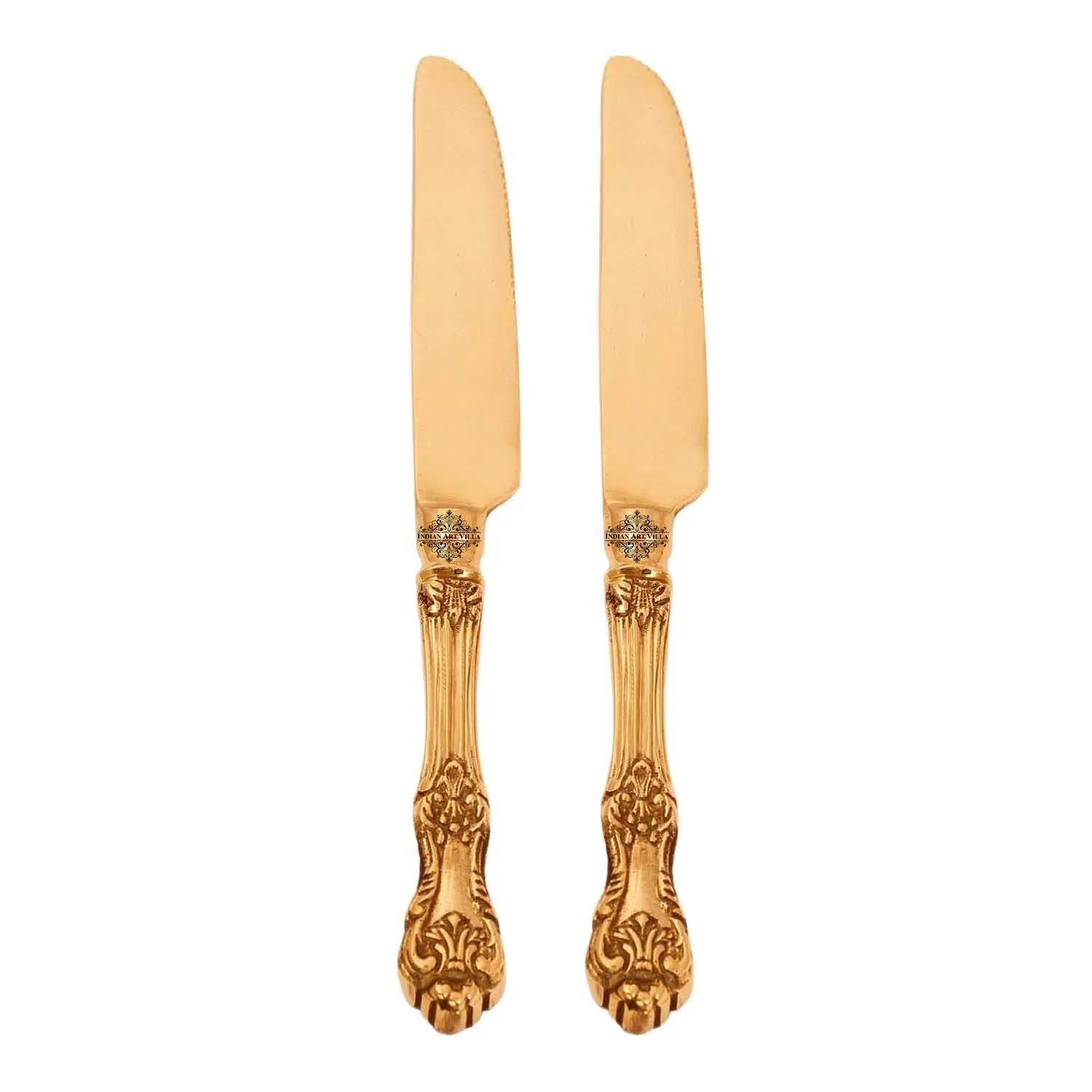 IndianArtVilla Brass Designer Butter Knife | Used to serve out pats of butter from a central butter dish to individual diners' plates