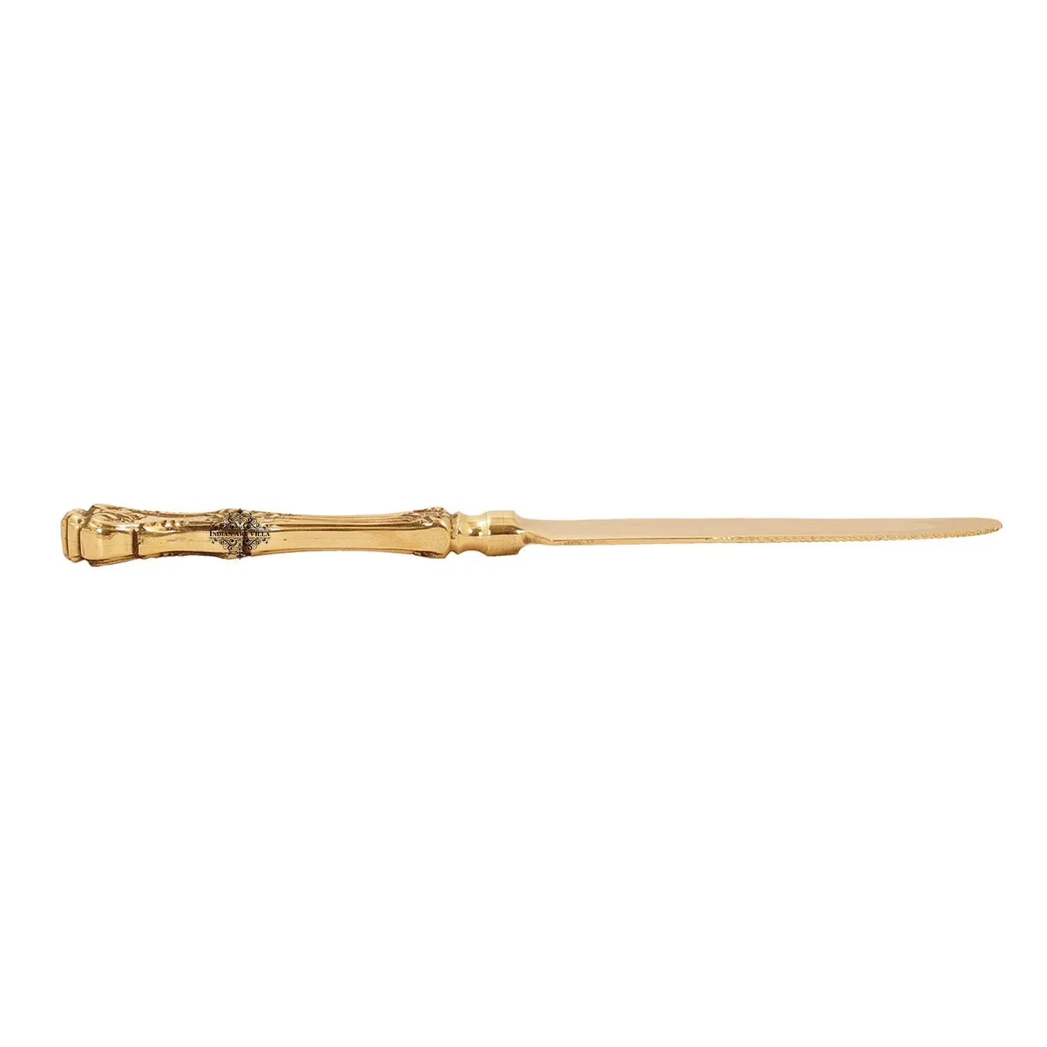 IndianArtVilla Brass Designer Butter Knife | Used to serve out pats of butter from a central butter dish to individual diners' plates