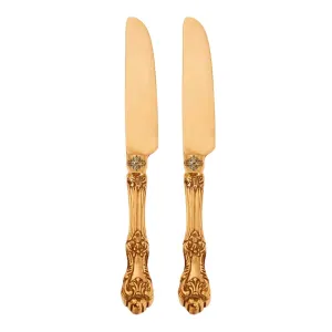 IndianArtVilla Brass Designer Butter Knife | Used to serve out pats of butter from a central butter dish to individual diners' plates