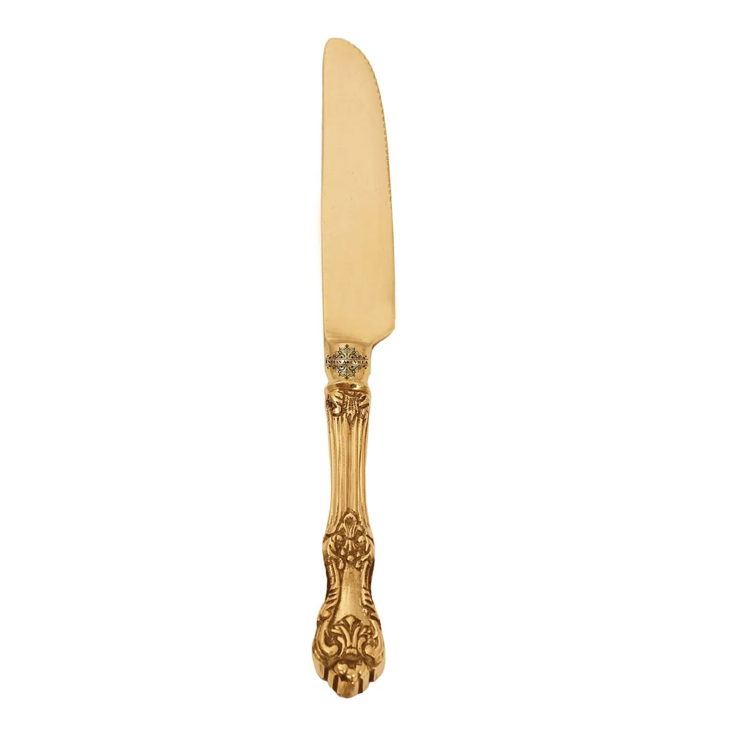 IndianArtVilla Brass Designer Butter Knife | Used to serve out pats of butter from a central butter dish to individual diners' plates