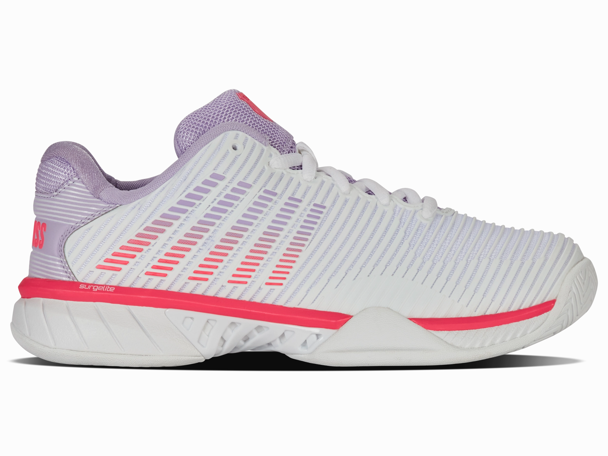 96613-182-M | HYPERCOURT EXPRESS 2 | WHITE/ORCHID PETAL/NEON BLAZE Urban Walk Calm Tone