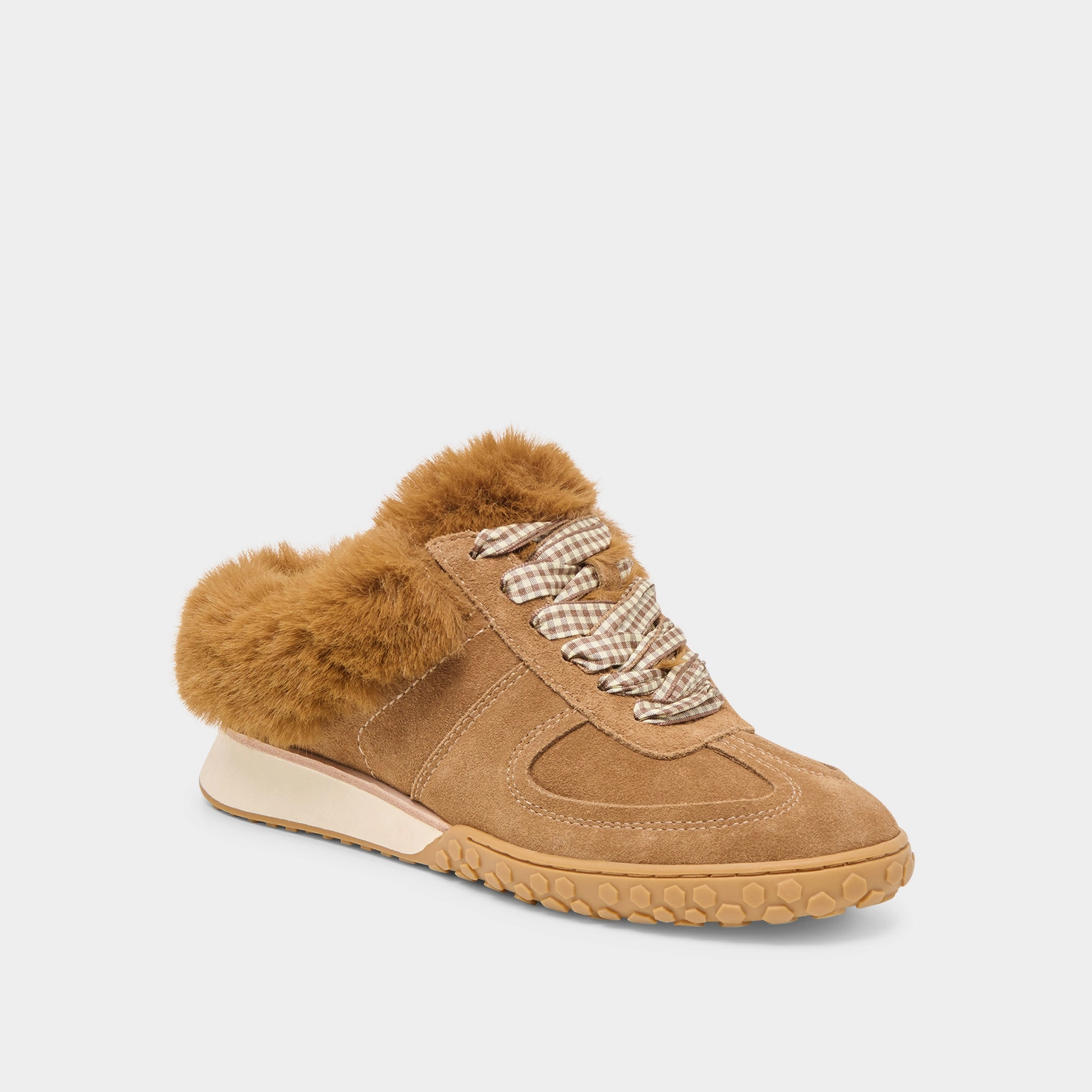 IZZEY PLUSH SNEAKERS LT BROWN SUEDE Stylish Choice
