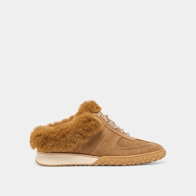 IZZEY PLUSH SNEAKERS LT BROWN SUEDE Quiet Step Work Friendly