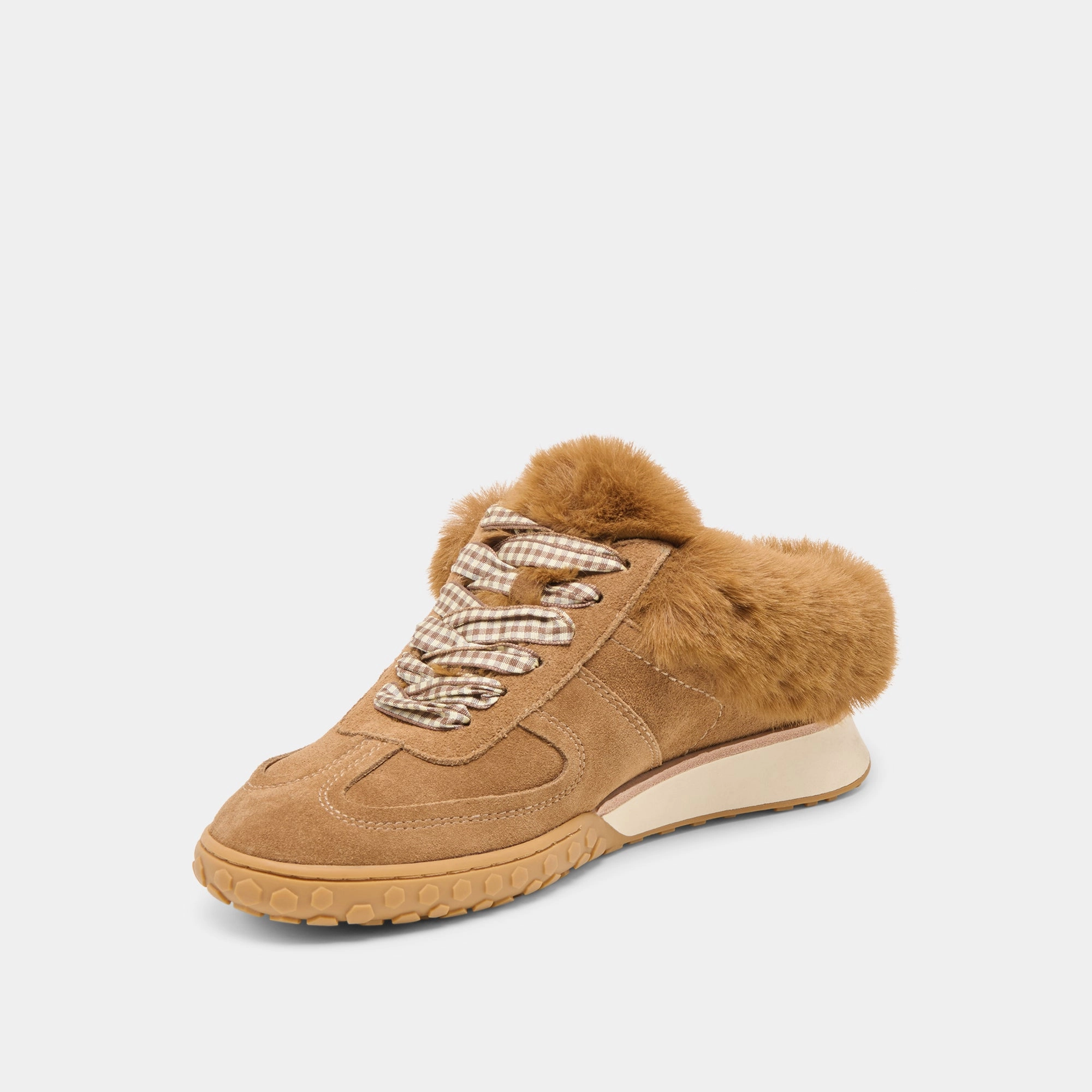 Indoor Pair IZZEY PLUSH SNEAKERS LT BROWN SUEDE