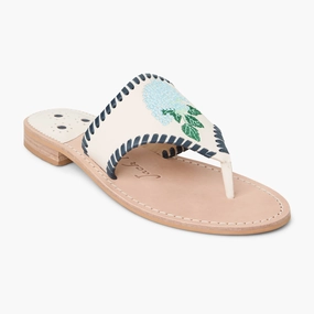Jacks Hydrangea Leather Flat Sandal Enhanced Lateral Stability