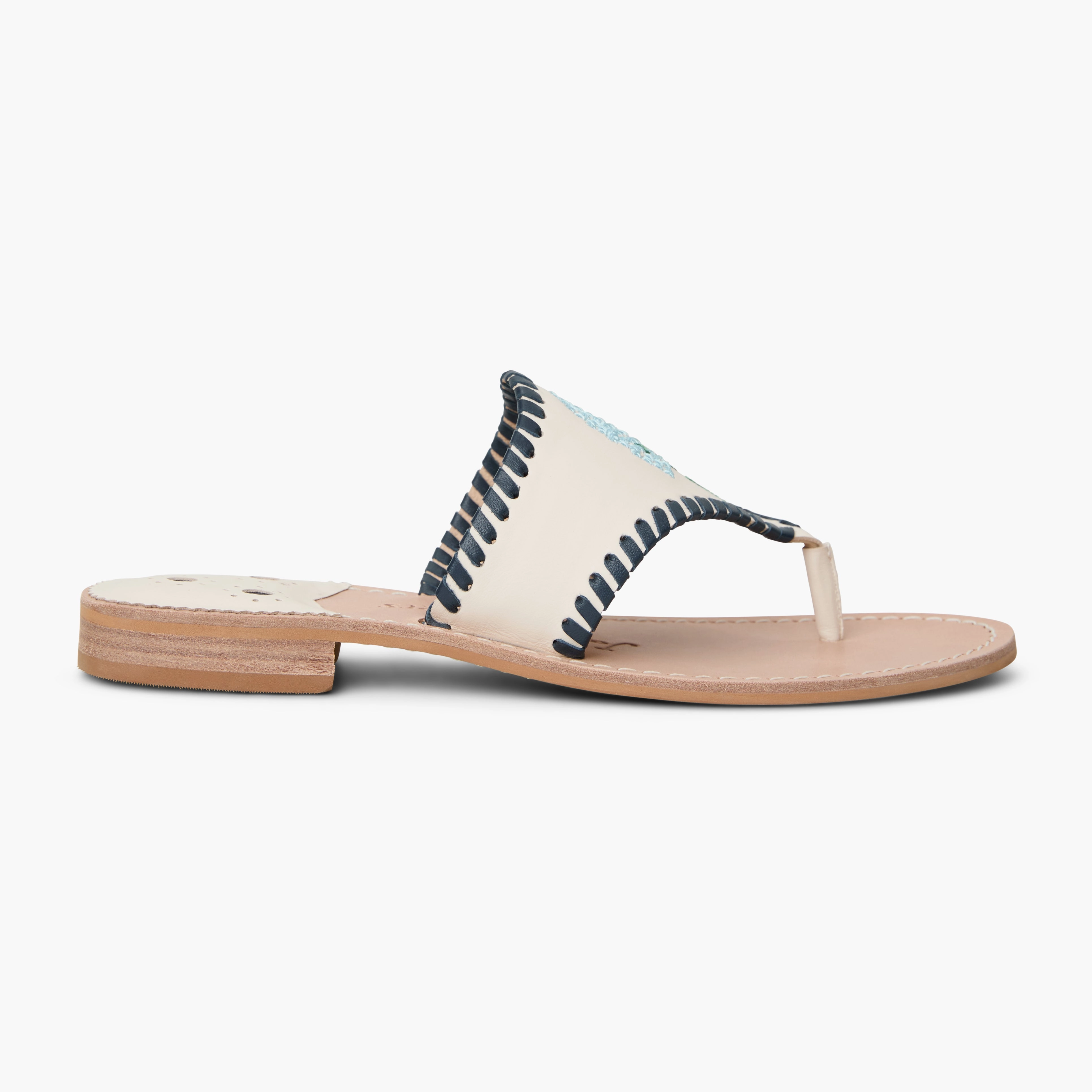 Jacks Hydrangea Leather Flat Sandal Fashion Sandals