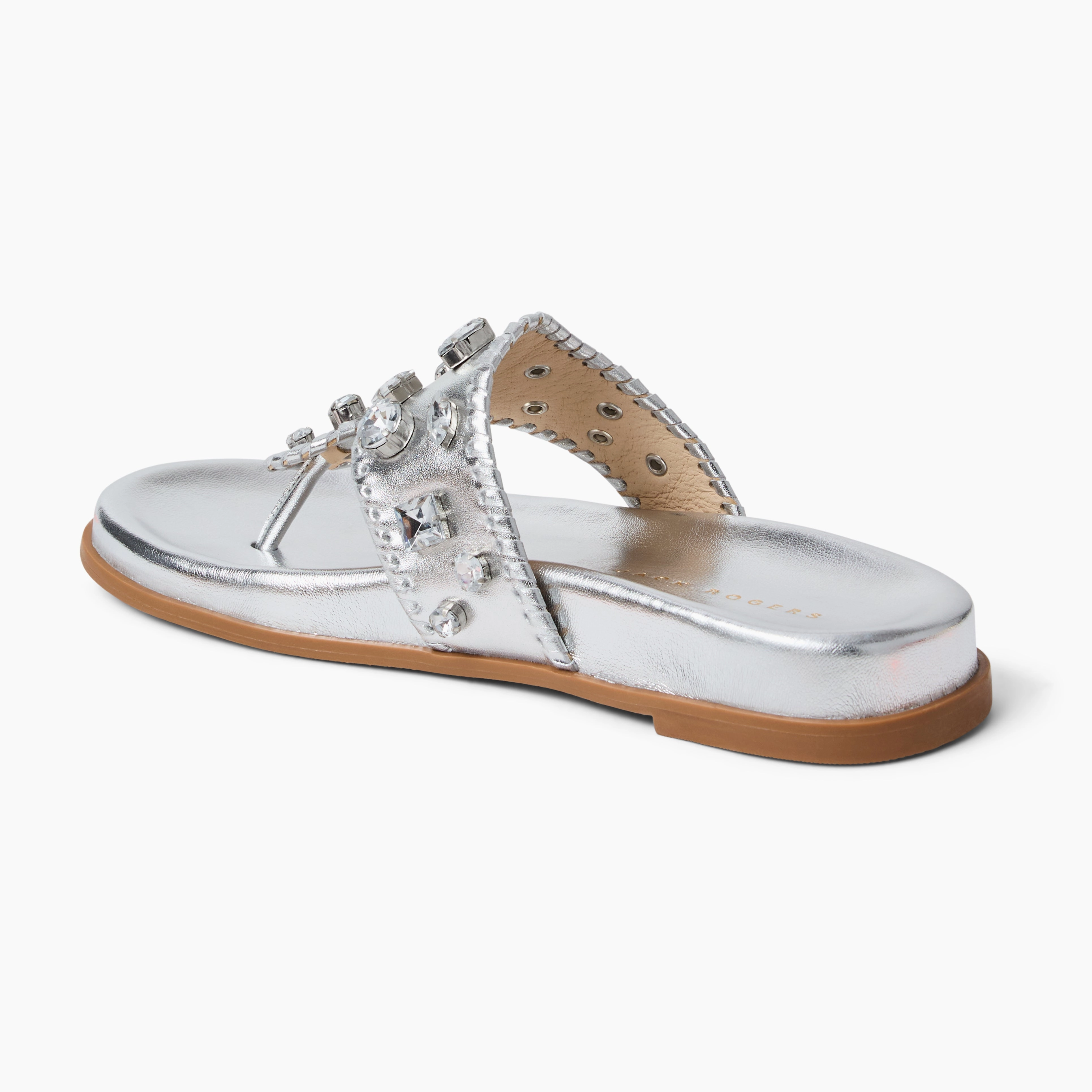 Ultra Grip Tread Design Summer Flat Shoes Jacks Jeweled Leather Comfort Sport Sandal