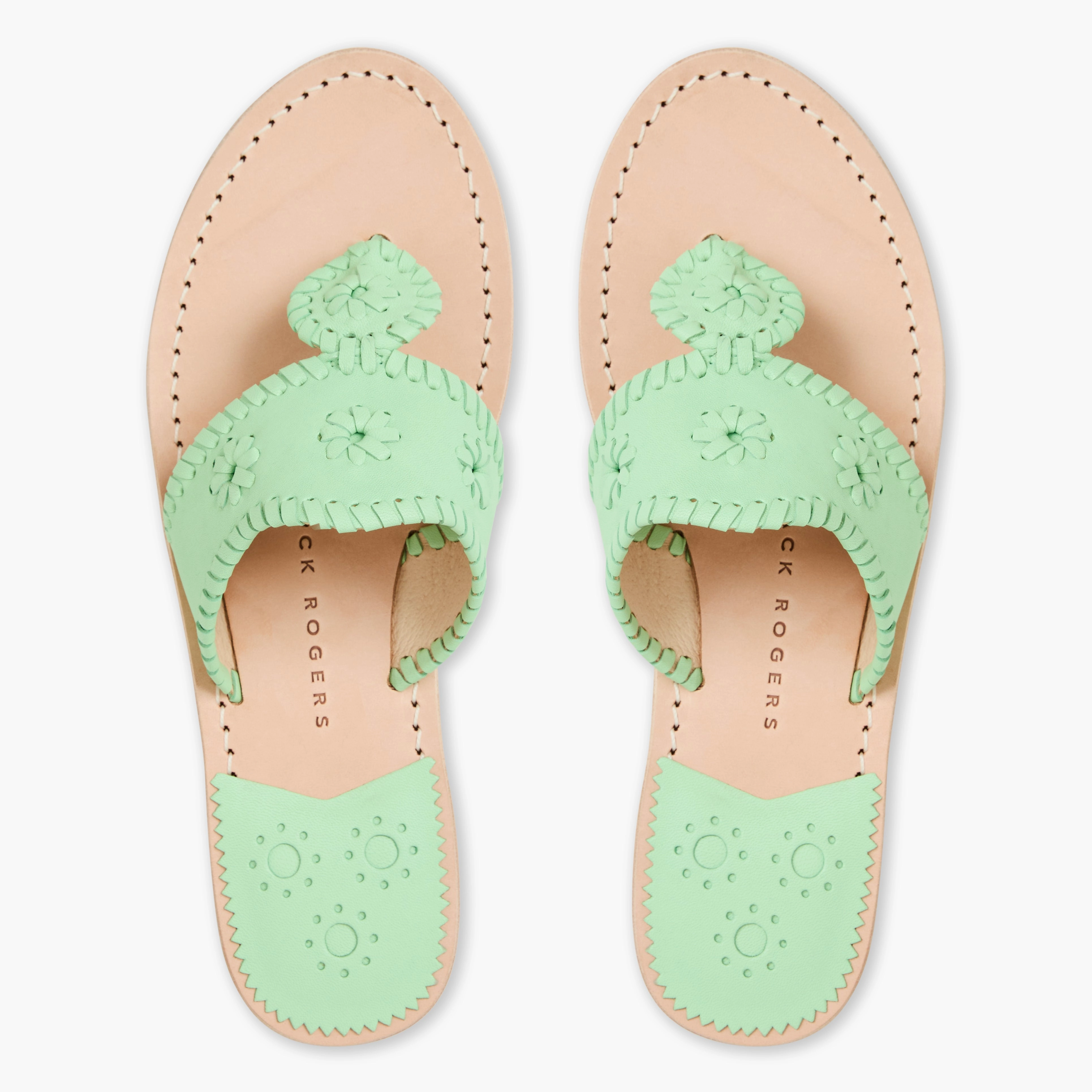 Multi Directional Flex Zones Jacks Leather Flat Sandal