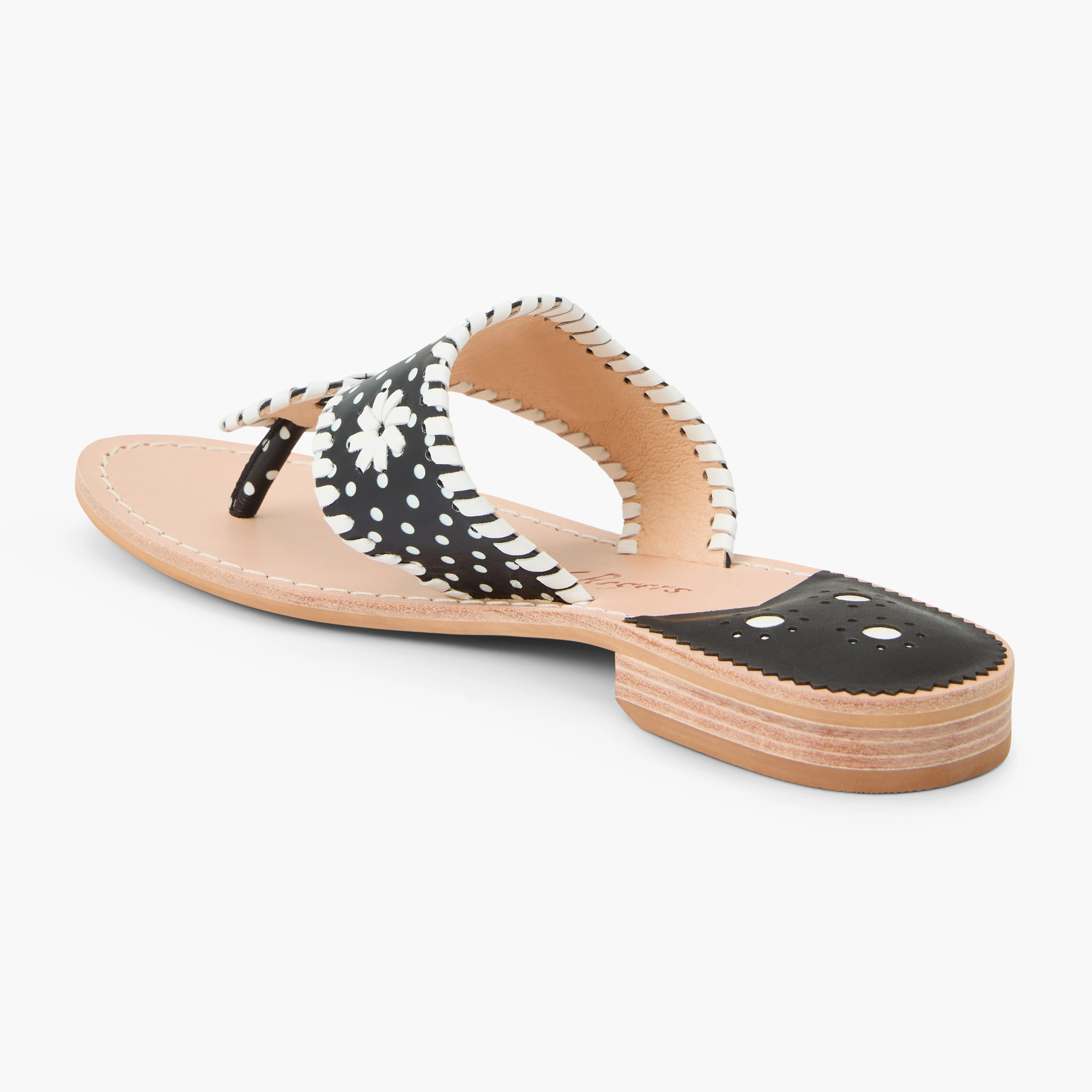 Jacks Leather Flat Sandal Pressure Relief Zones Fashionable Flip-flops for Travel