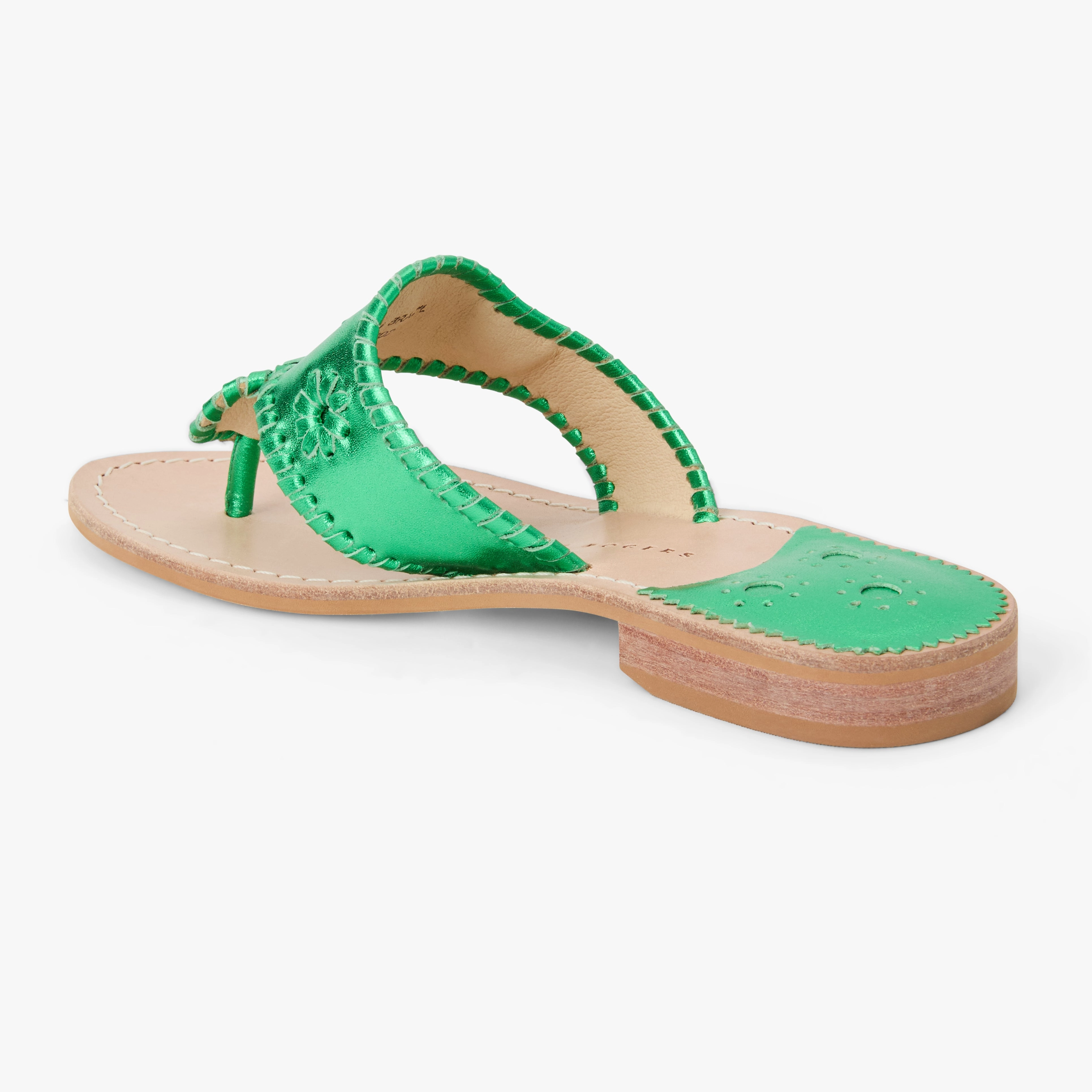 Quick Outing Jacks Metallic Leather Flat Sandal