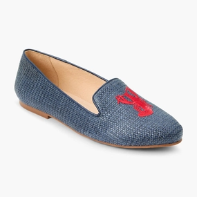 Winery Mood Jacks Raffia Embroidered Lobster Loafer