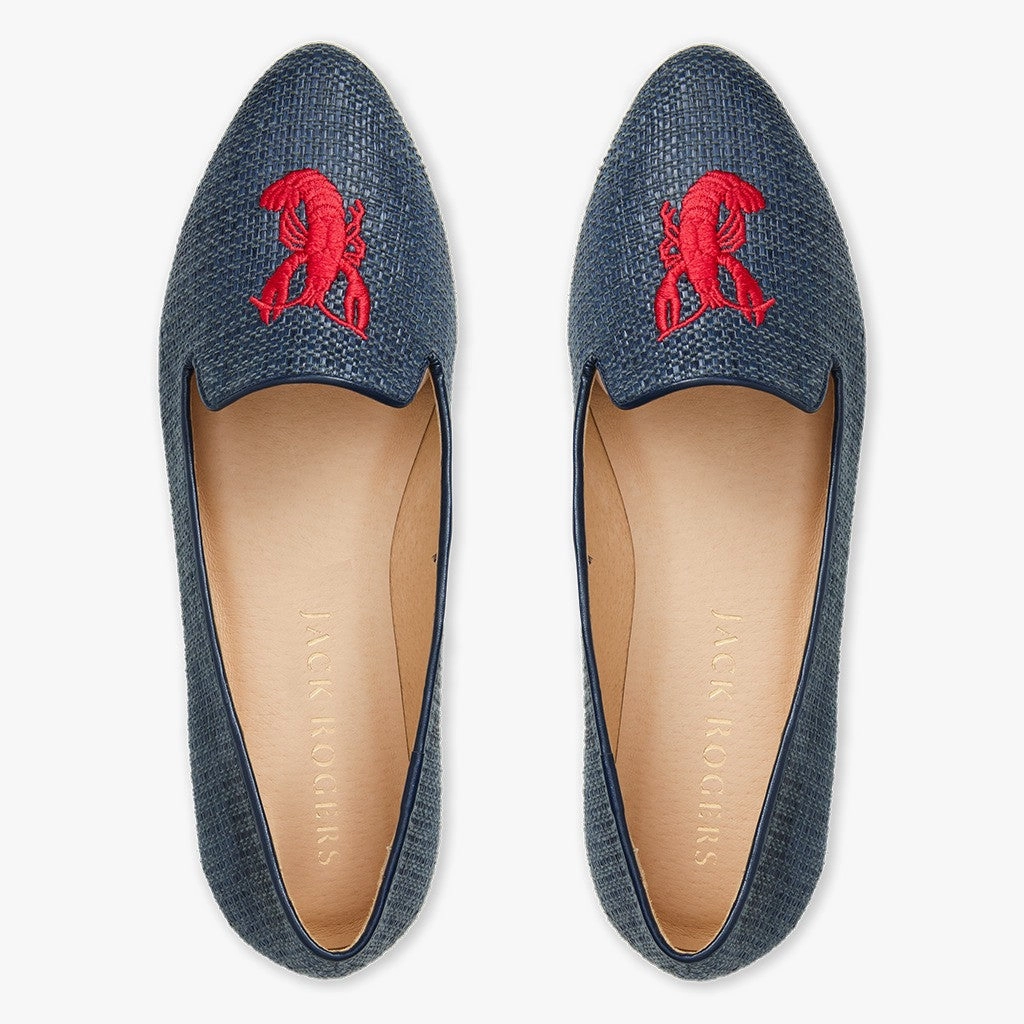 All-season Shoes Shock Absorbing Footwear Jacks Raffia Embroidered Lobster Loafer