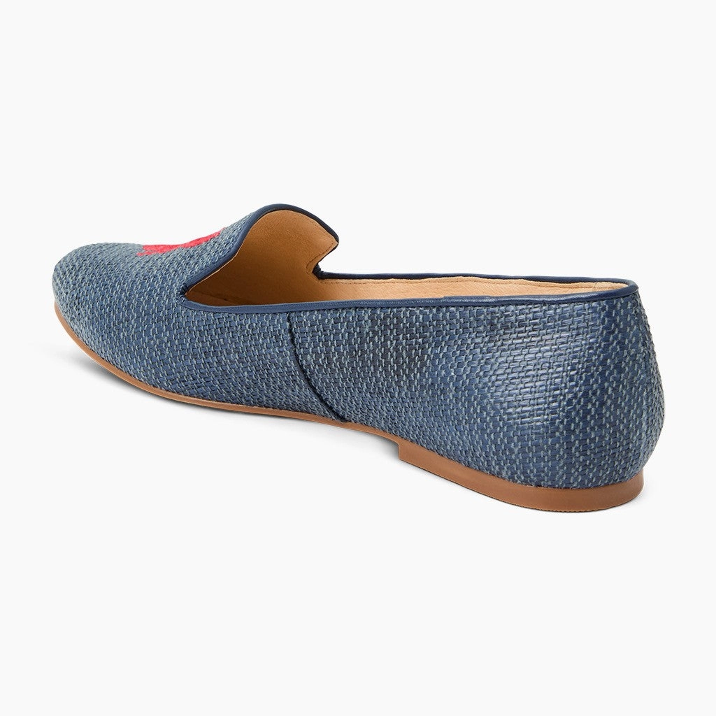 Jacks Raffia Embroidered Lobster Loafer Boat Dock