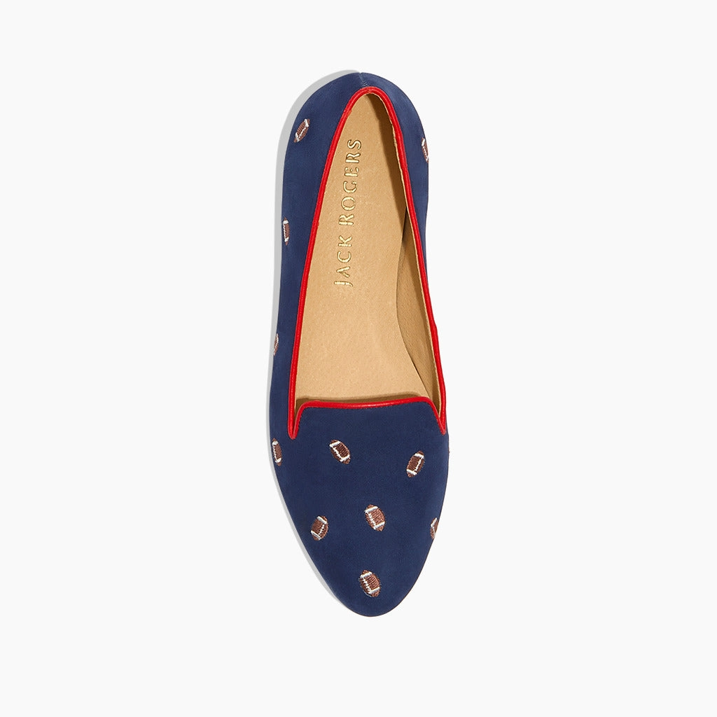Jacks Suede Embroidered Football Loafer Coast Glow Beer Night