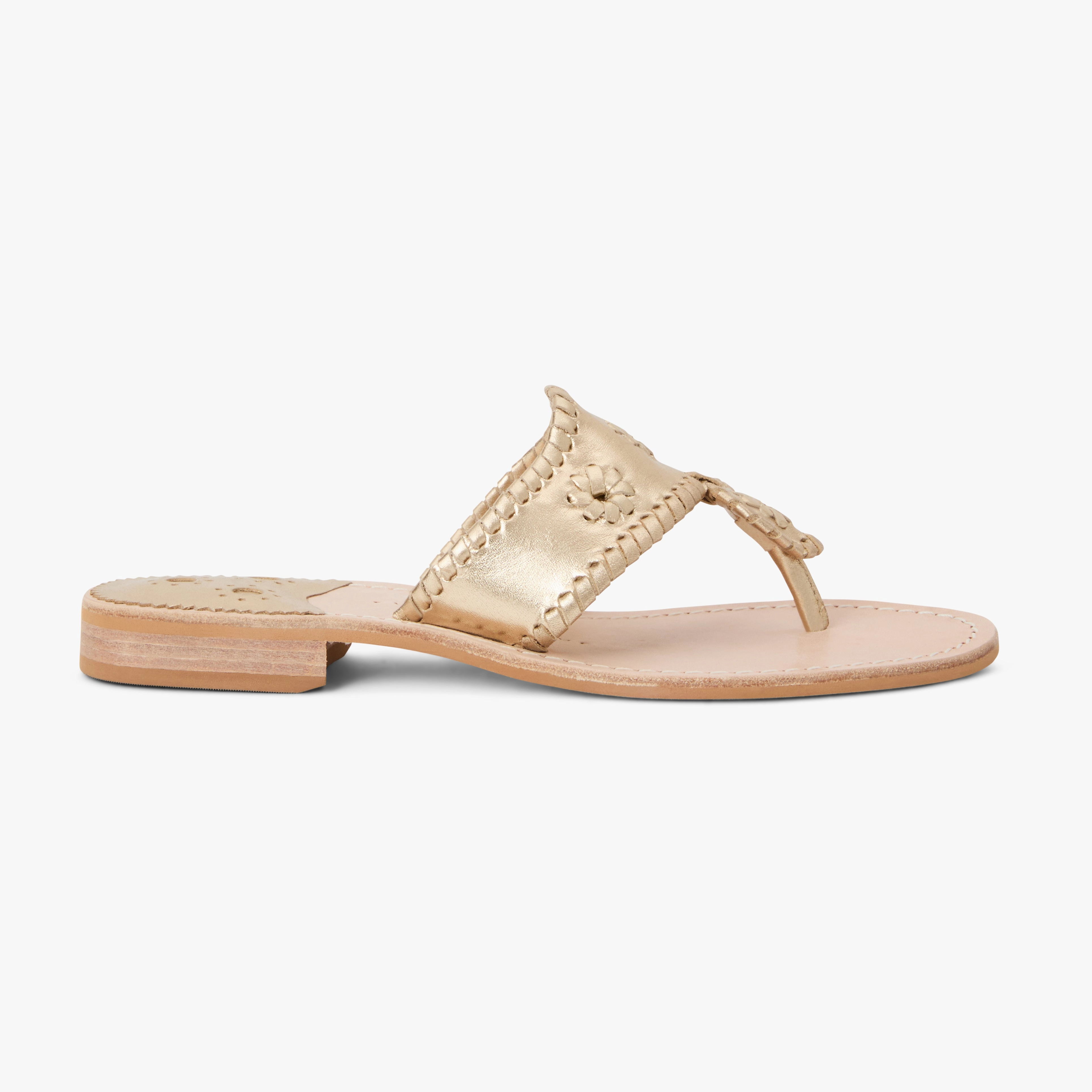 Jacks Wide Width Leather Flat Sandal Lifted Feel Cloud Feel
