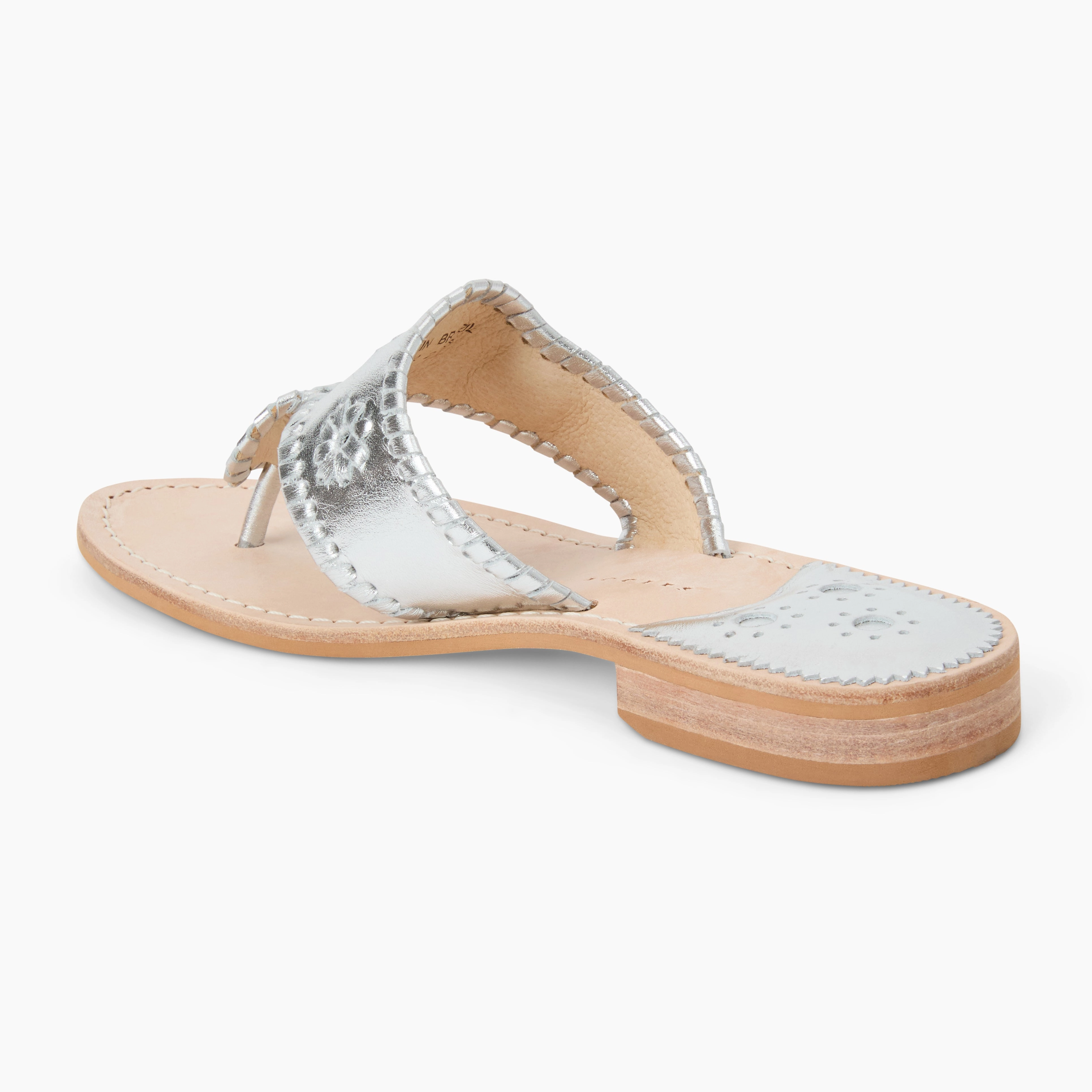 Jacks Wide Width Leather Flat Sandal Vacation Fit Footbed Design