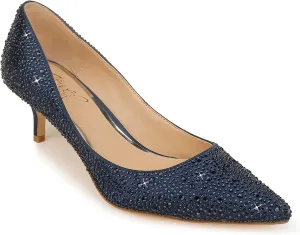 Jewel Badgley Mischka Frenchie Pointed Toe Kitten Heel