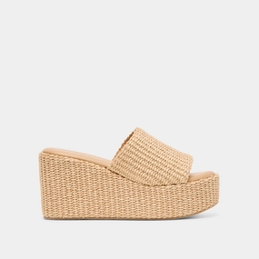Bold Design Open Toe Heels JOCLYN WEDGES LT NATURAL RAFFIA
