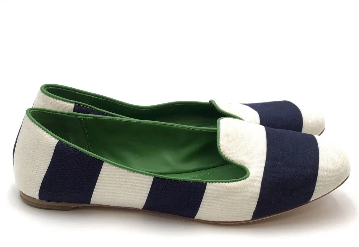 Johnston & Murphy Women's White Blue Ballet Flats - Size 7.5M