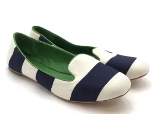 Johnston & Murphy Women's White Blue Ballet Flats - Size 7.5M