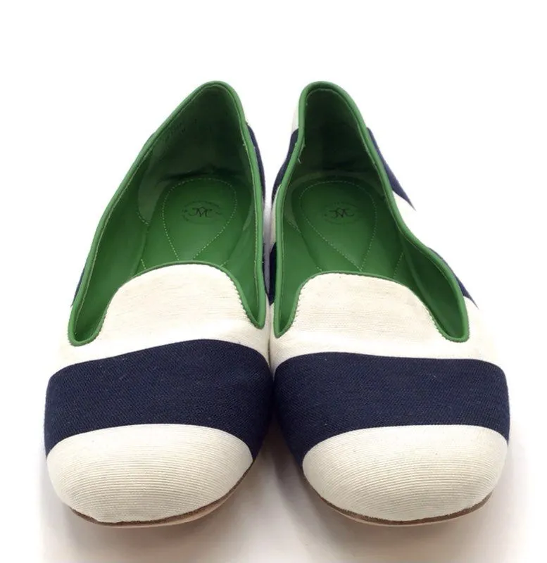 Johnston & Murphy Women's White Blue Ballet Flats - Size 7.5M