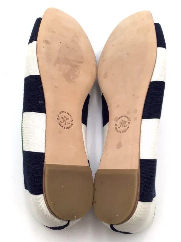 Johnston & Murphy Women's White Blue Ballet Flats - Size 7.5M
