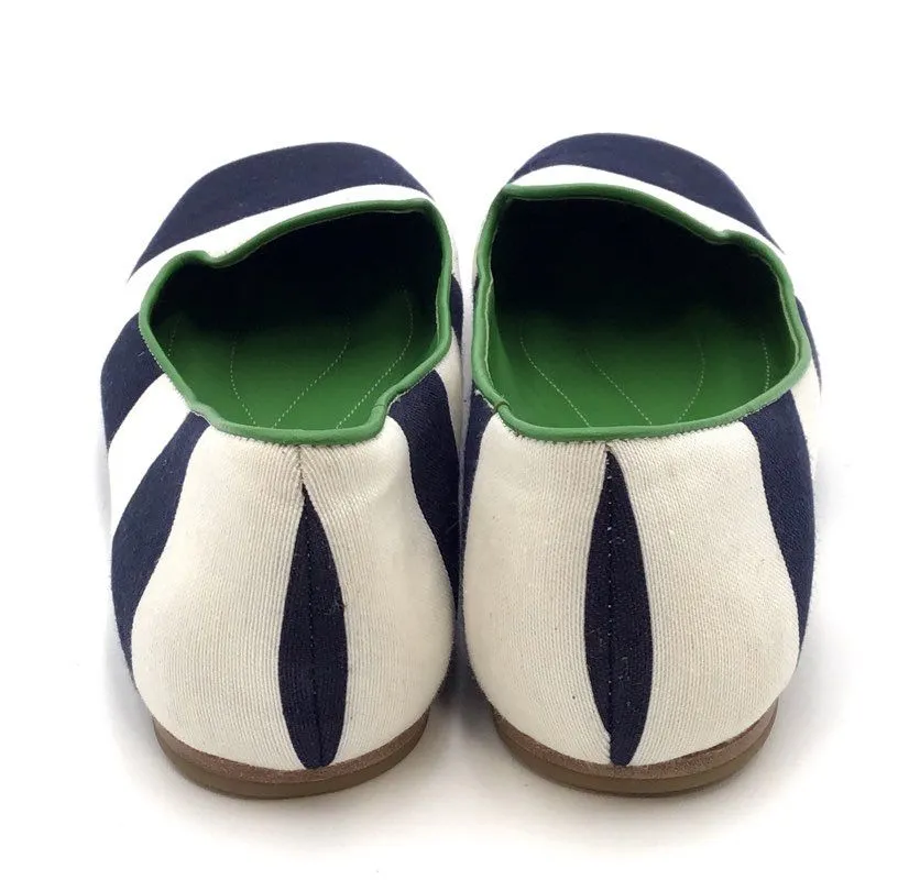 Johnston & Murphy Women's White Blue Ballet Flats - Size 7.5M